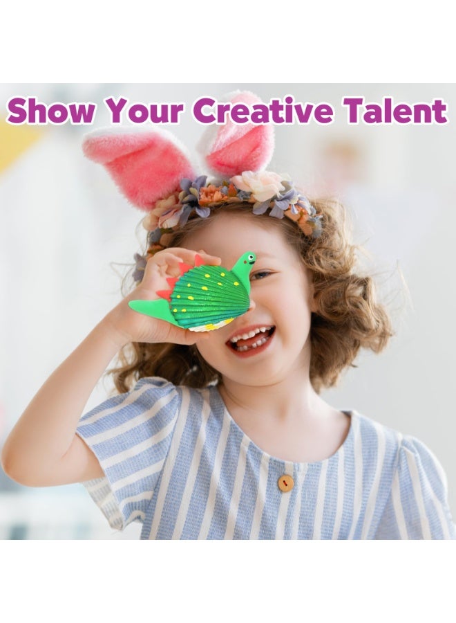 موردلي مجموعة رسم صدفة البحر للأطفال: لعبة فنية وحرفية هدية للأطفال الصغار من سن 4 إلى 12 عامًا - لوازم فنية إبداعية لعيد الميلاد وحفلات عيد الفصح وأنشطة ألعاب - Image 5